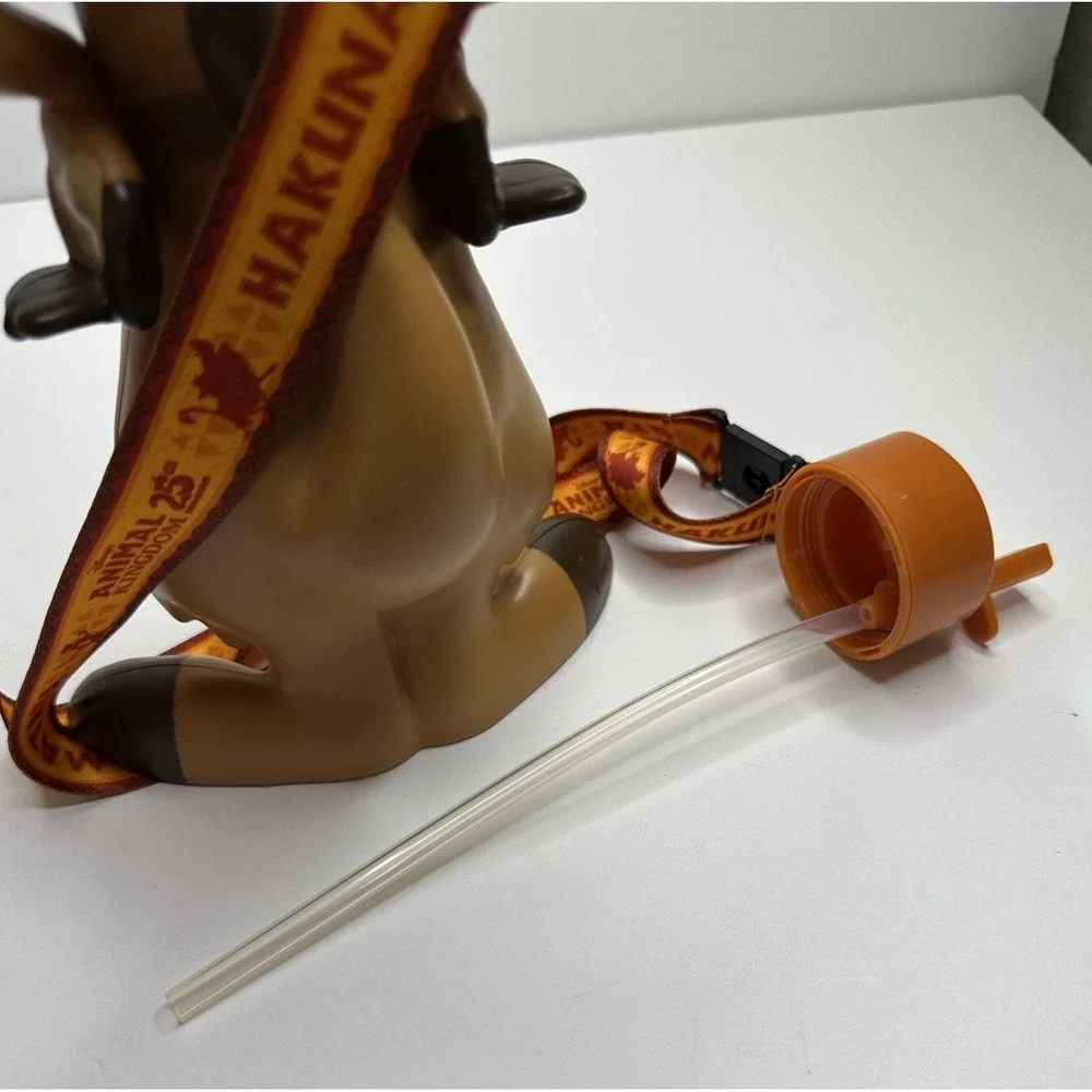 Disney‎ Parks Timon The Lion King Souvenir Drink Cup Straw Lanyard Hakuna Matata